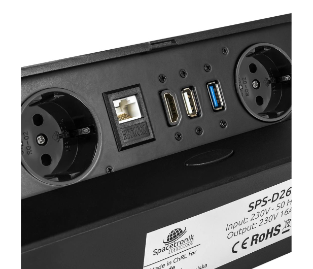 Spacetronik Mediaport - gniazdo blatowe SPS-D26B V2 - 1153968 - zdjęcie 2